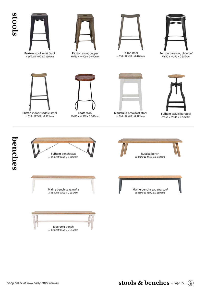 Early Settler Early Settler Range Catalogue Page 54 55