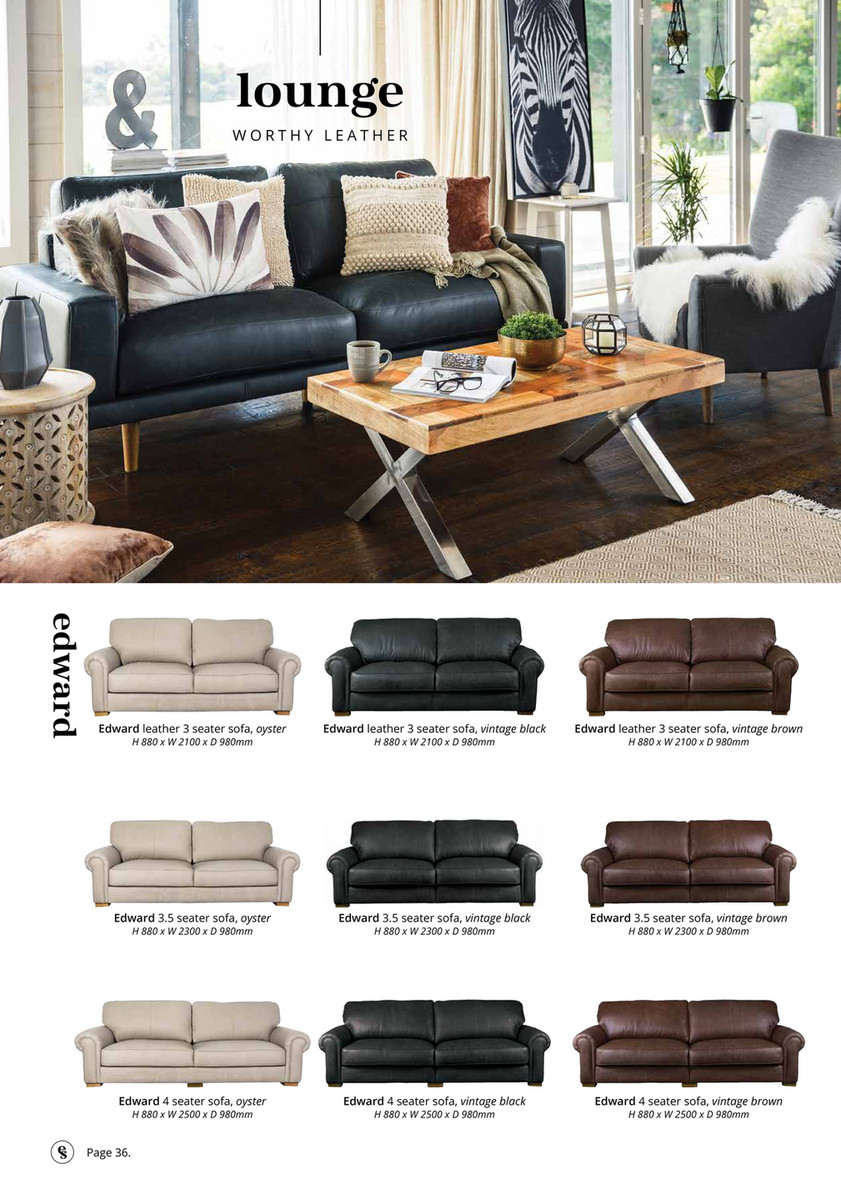 Early settler leather lounge discount
